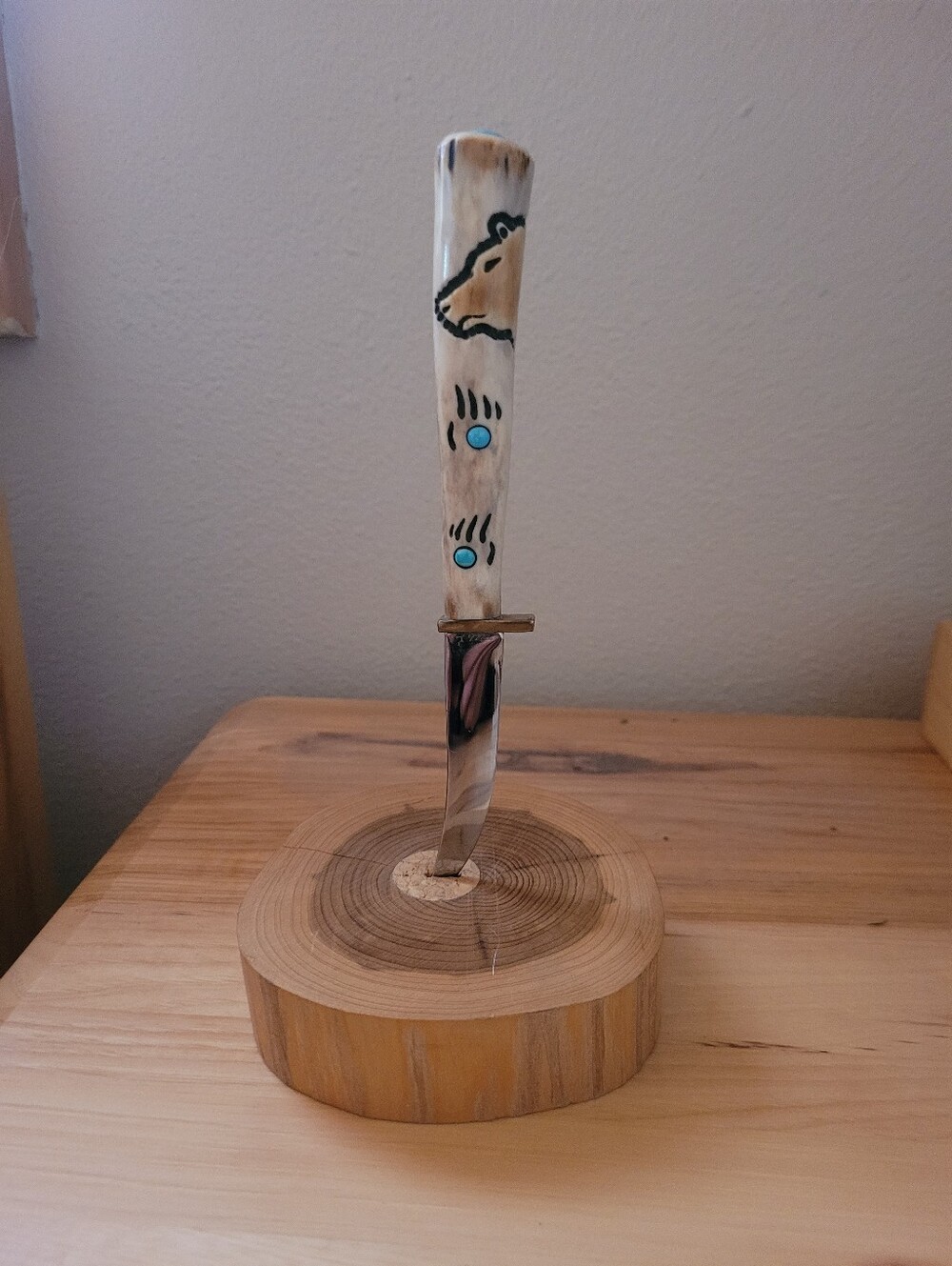 Handmade Antler Handle Knife Made By Award Winning Artist Ted Miller.